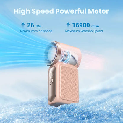 Super Mini Handheld Fan, Small Purse Fan for Women, Pocket Fan, Makeup Fan, High-Speed Turbo, 6-Gear Adjustable with LED Display, USB Rechargeable, Portable Fan for Travel, Outdoor, Girls  Valentine's Day gift