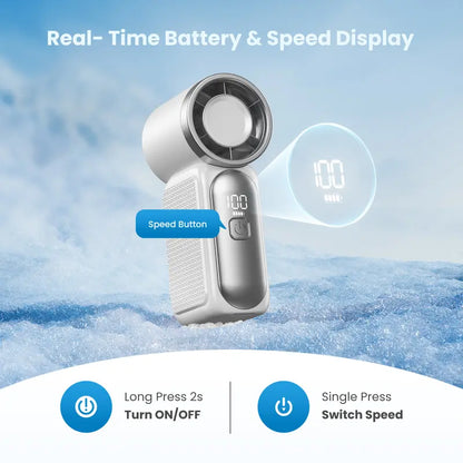 Super Mini Handheld Fan, Small Purse Fan for Women, Pocket Fan, Makeup Fan, High-Speed Turbo, 6-Gear Adjustable with LED Display, USB Rechargeable, Portable Fan for Travel, Outdoor, Girls  Valentine's Day gift